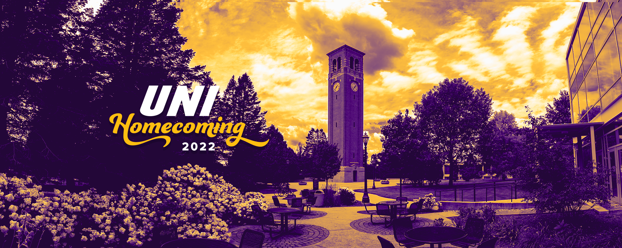 University of Northern Iowa campus and Homecoming 2022 logo