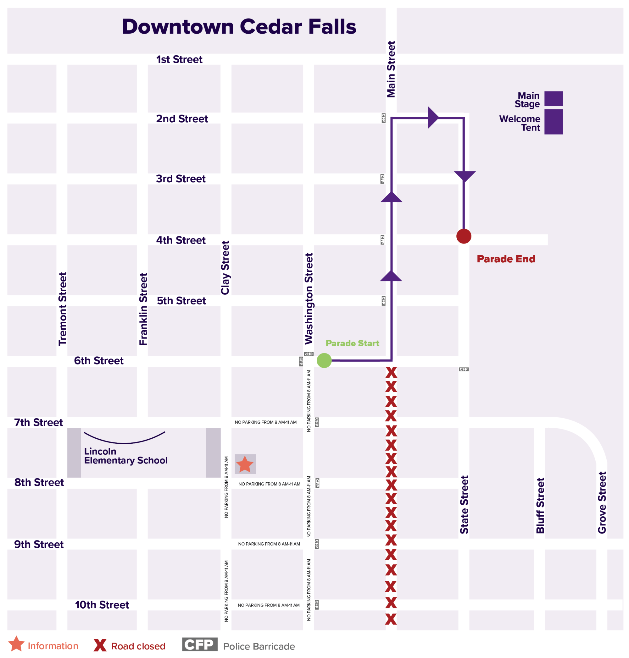 UNI Homecoming Parade Route 2023
