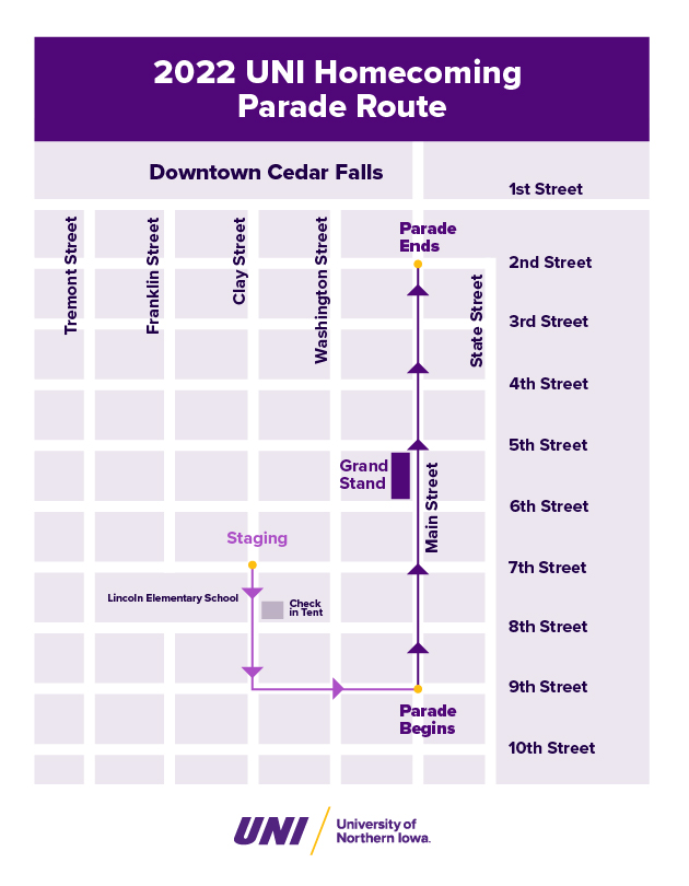 2022 Homecoming Parade Route